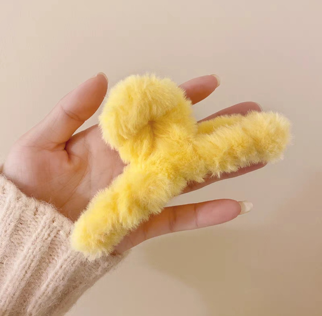 Kẹp tóc càng cua cỡ lớn phối lông tơ