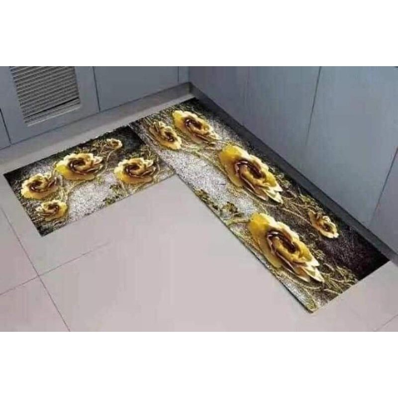 SET 2 Thảm Nhà Bếp  3D, Thảm Trải Sàn  (40*60 + 40*120 cm)