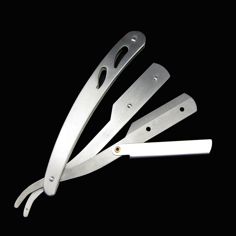 Face-shaving razor handle-stainless steel handle