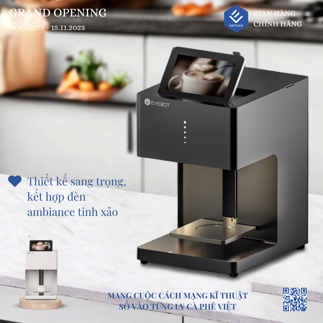 Máy in bọt cà phê EVEBOT EB-PRO (In một màu nâu)