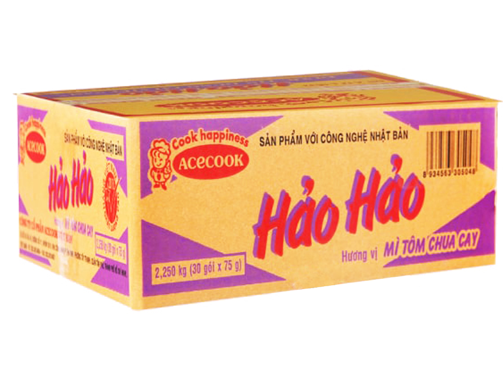 ( date mới) Thùng 30 gói mì Hảo Hảo tôm chua cay 75g