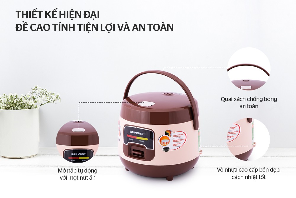 Nồi Cơm Điện 1.0 Lít Sunhouse SHD8208