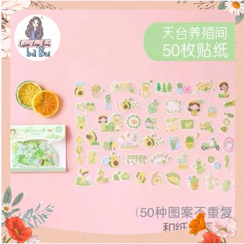 Set 40/50 stickers bé gái dễ thương