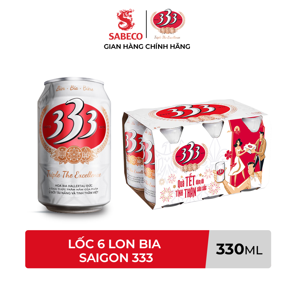 Lốc 6 - Bia Saigon 333 330ml