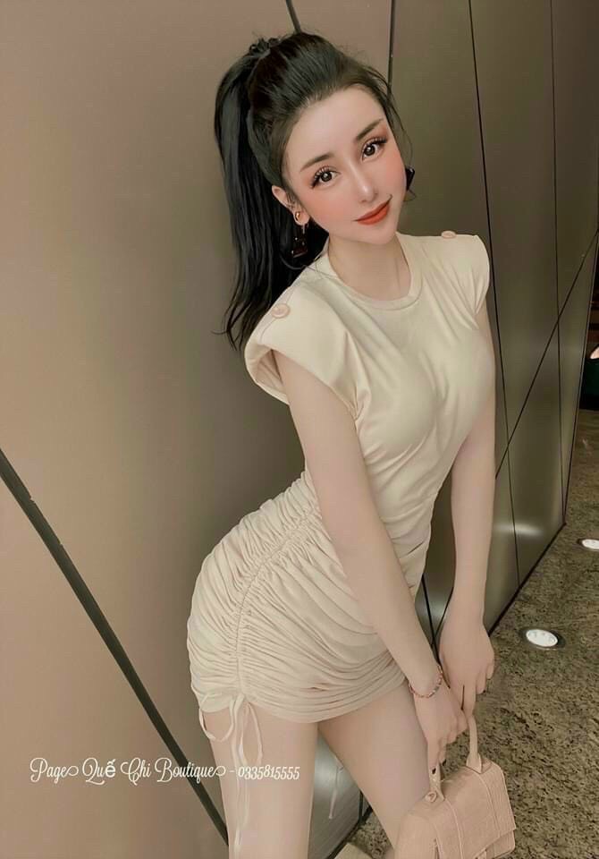 Đầm borip body tay phồng ngăn rút 2 bên hông sang chảnh TTSA1037