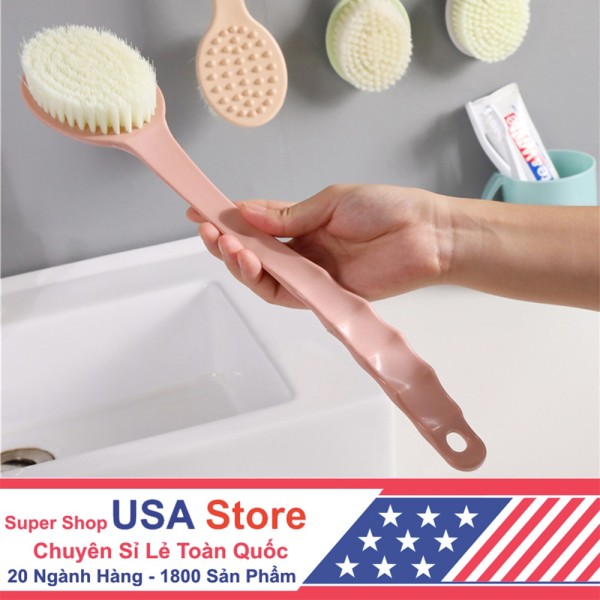 Cây Chổi Sợi Cotton Tắm CÓ CÁN LƯỢN SÓNG S6 Kì Cọ Lưng  - Dụng Cụ Massage Chà Tẩy Tế Bào Chết giá rẻ
