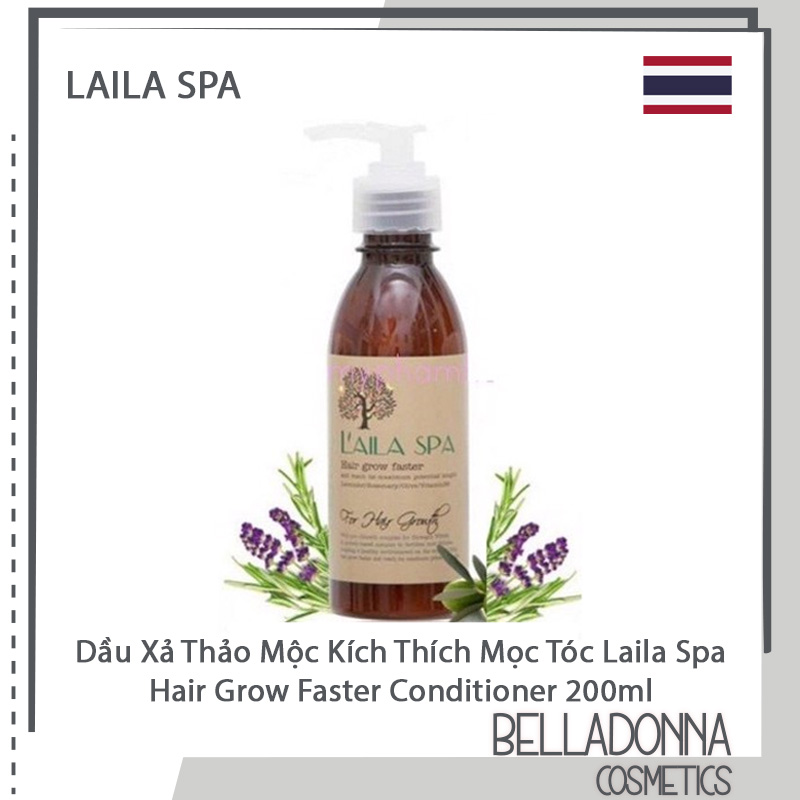 Bộ Dầu Gội Và Dầu Xả Thảo Mộc Kích Thích Mọc Tóc Laila Spa Hair Grow Faster Shampoo & Conditioner 200ml X2