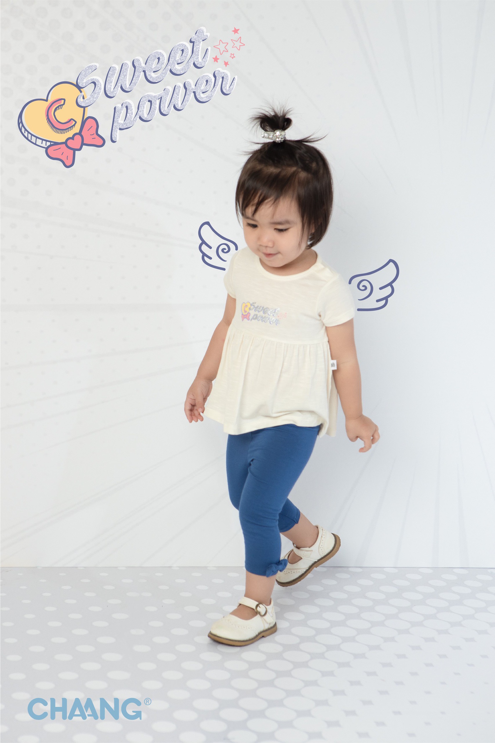 Quần dài legging nơ hero bé gái Chaang
