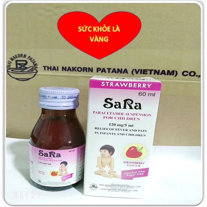 Siro SARA Dâu - Chai 60ml