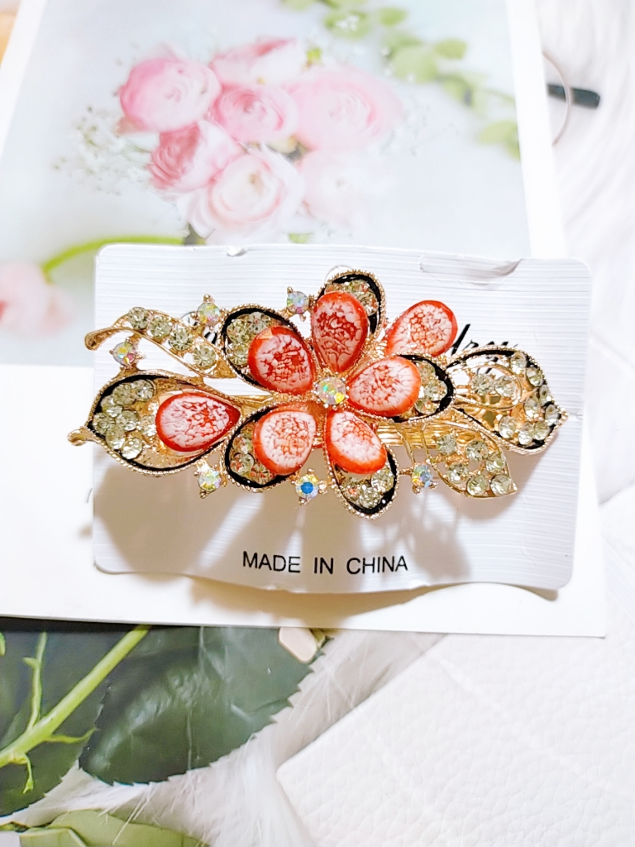 Kẹp tóc phía sau đính đá lấp lánh(kẹp 8 phân)