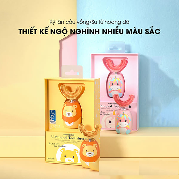 Bàn chải đánh răng tự động cho bé WK WT-C02 (Âm thanh tiếng việt) - BH 6 tháng