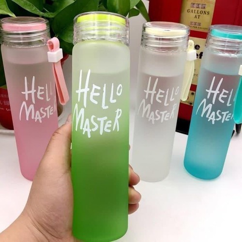 Combo 2 Bình nước thủy tinh Hello Master 450ml có hộp - Bình nước Hello Master