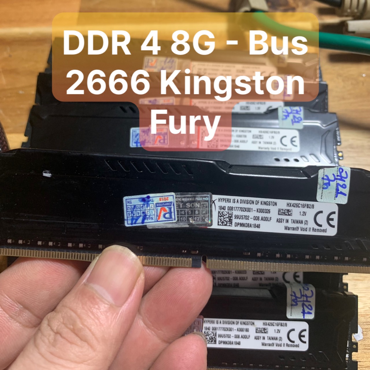 Ram DDR4  8G - Bus 2666 Hiệu Kington Fury Tản Nhiệt, Chính Hãng - Vi Tính Bắc Hải
