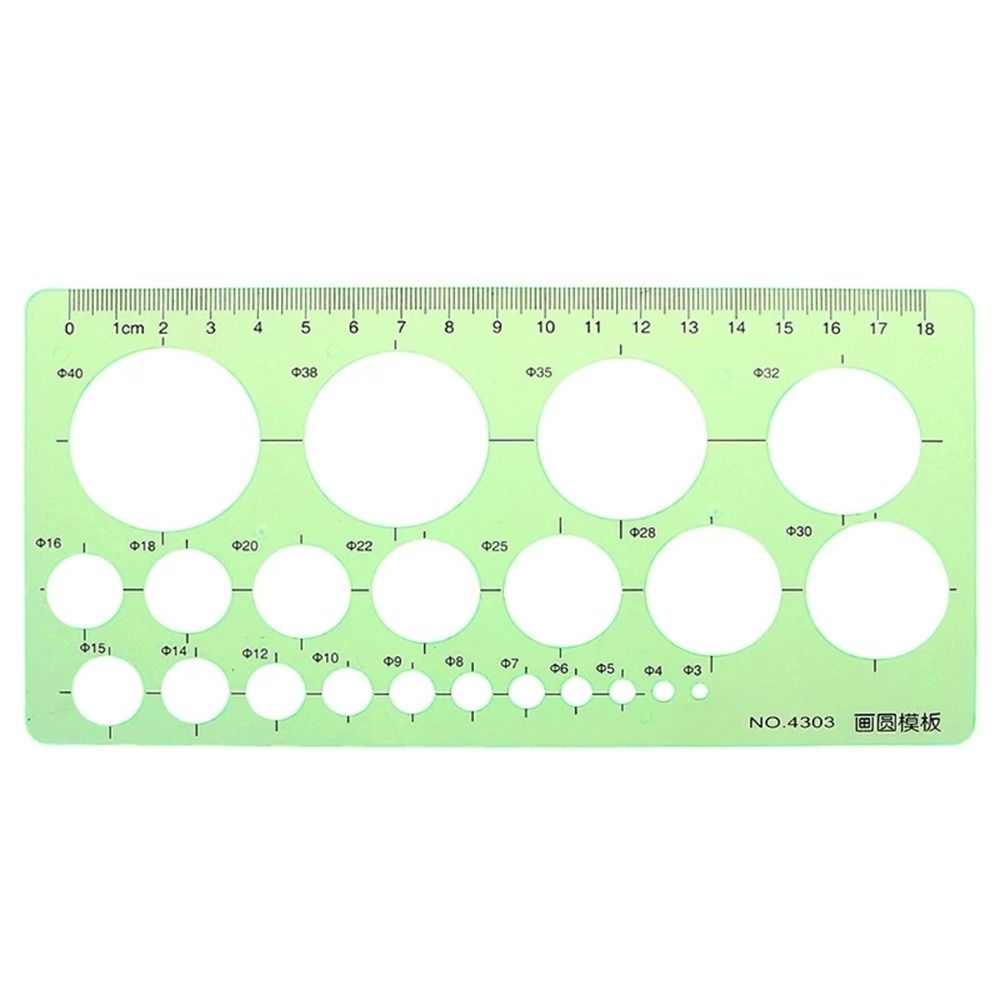thước kẻ học sinh MMLUCK hình tròn hình bầu dục màu xanh nhựa trong suốt thước hình học thước kẻ Mẫu thước cong thước kẻ vẽ