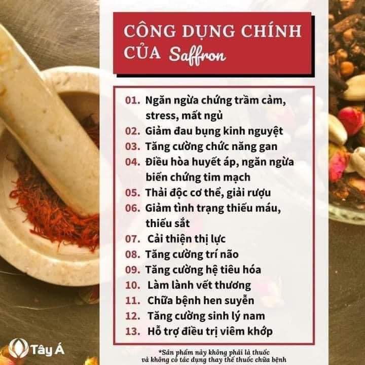 0.5g Saffron ngâm với 100ml mật ong