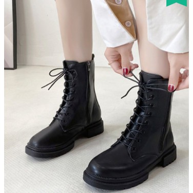 BỐT ĐEN DR.MARTIN ULZZANG CỔ CAO KÉO KHÓA (có ảnh thật ở cuối)