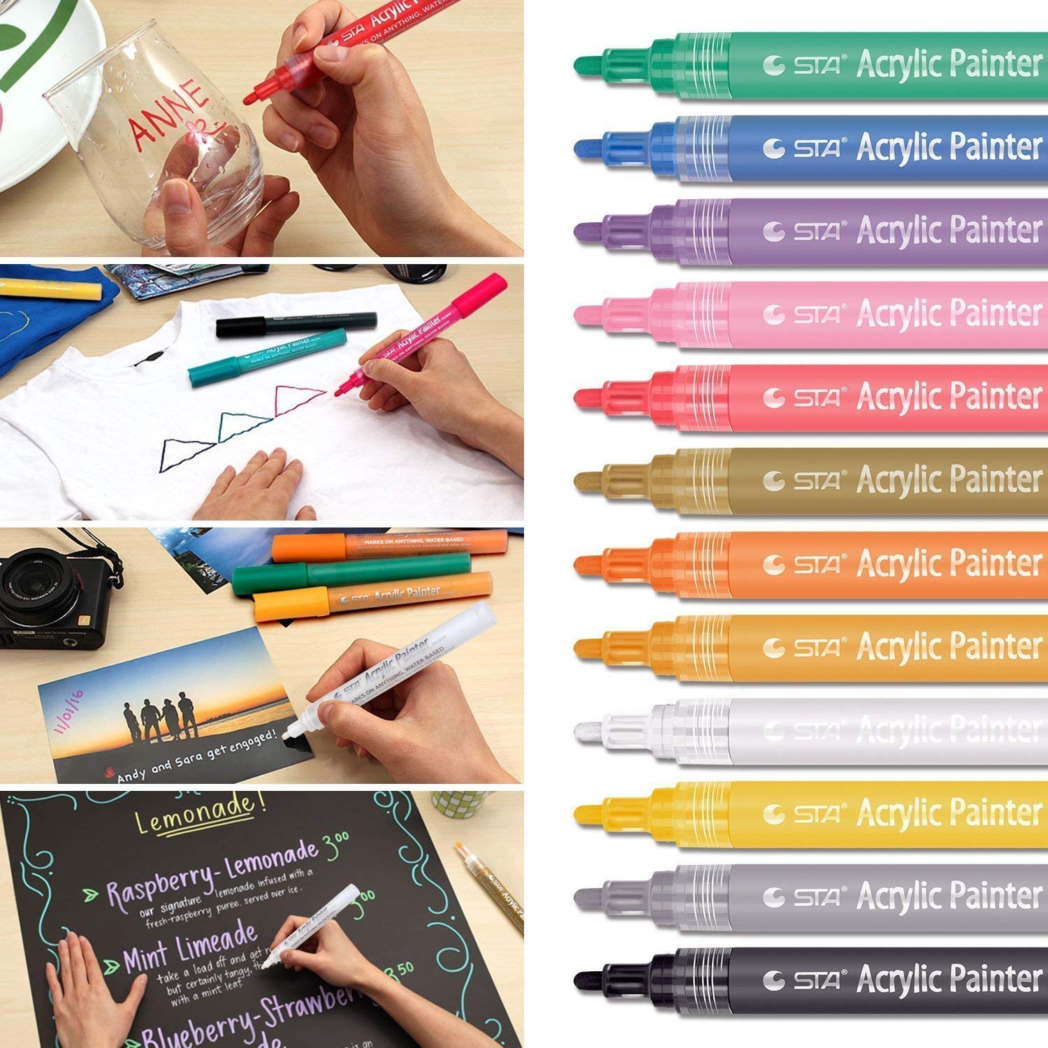Bộ Bút Sơn Acrylic STA Painter 12/24 Màu