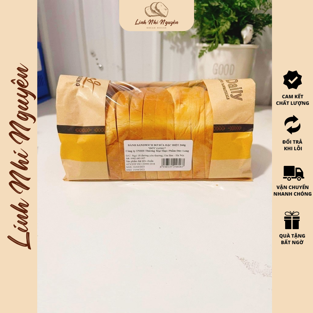 Bánh mì bơ sữa đặc biệt đức long 260gram