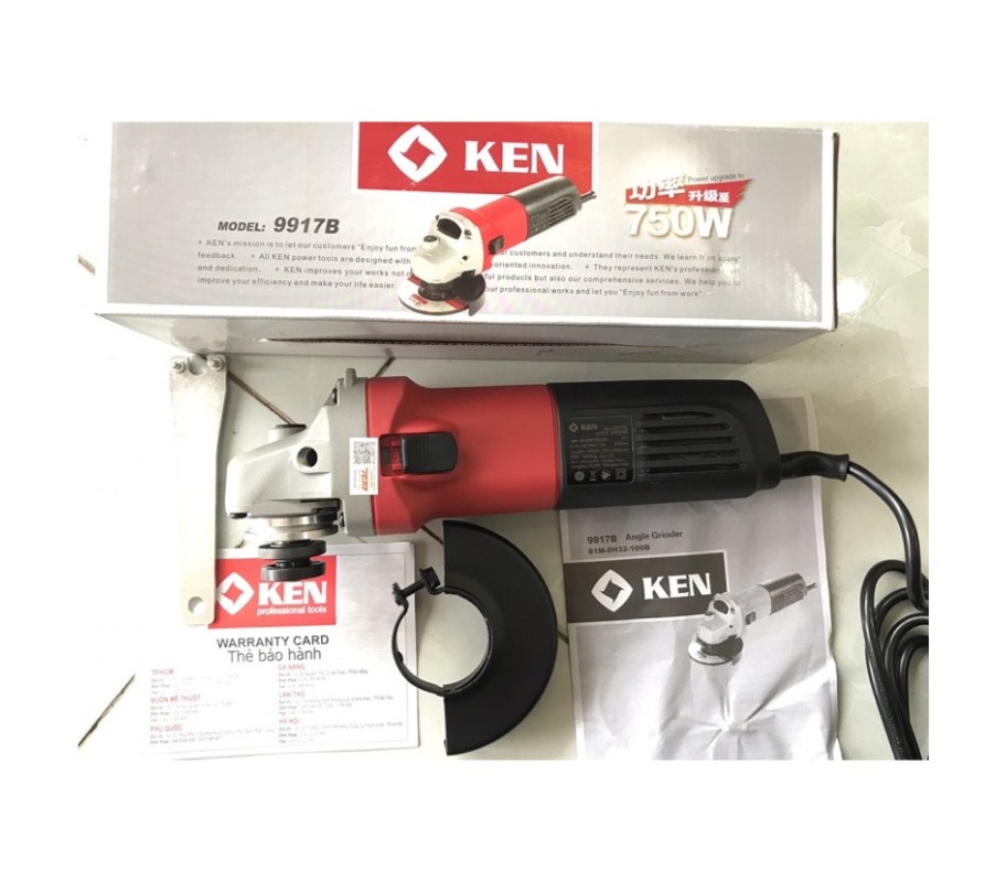 Máy mài góc 100mm - 750W KEN 9917B (Công tắc trượt)