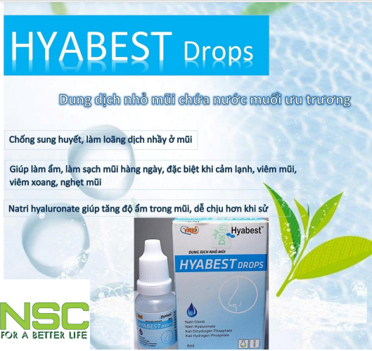 Dung dịch nhỏ mũi HYABEST 8ml (Dùng được cho trẻ em)