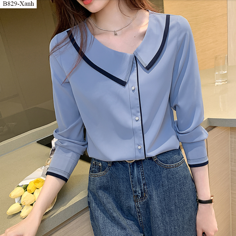 [HCM]B829- Áo SM Viền dày tay