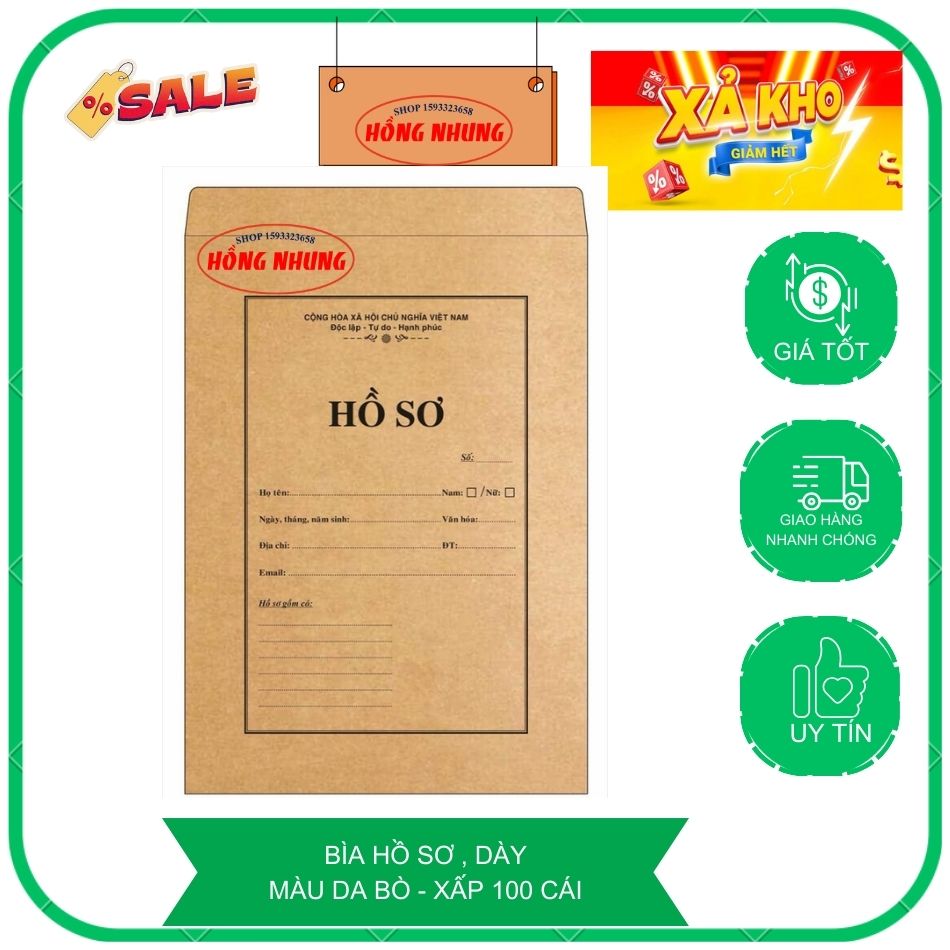 Bìa hồ sơ xin việc khổ f4; định lượng 100 gsm màu cam-trắng; xấp 100 cái
