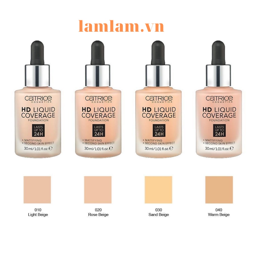 Kem Nền 24h CATRICE HD Liquid Coverage Foundation 30ml