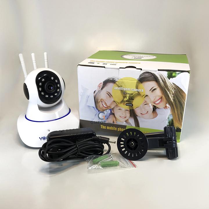 [Tặng kèm thẻ nhớ sandisk 16gb chuẩn bảo hành 5 năm] Camera yoosee 3 râu - Camera wifi yoosee - Camera ip wifi yoosee 3 râu 11 led full HD 1080p quay 360 độ hồng ngoại báo động chống trộm ban đêm