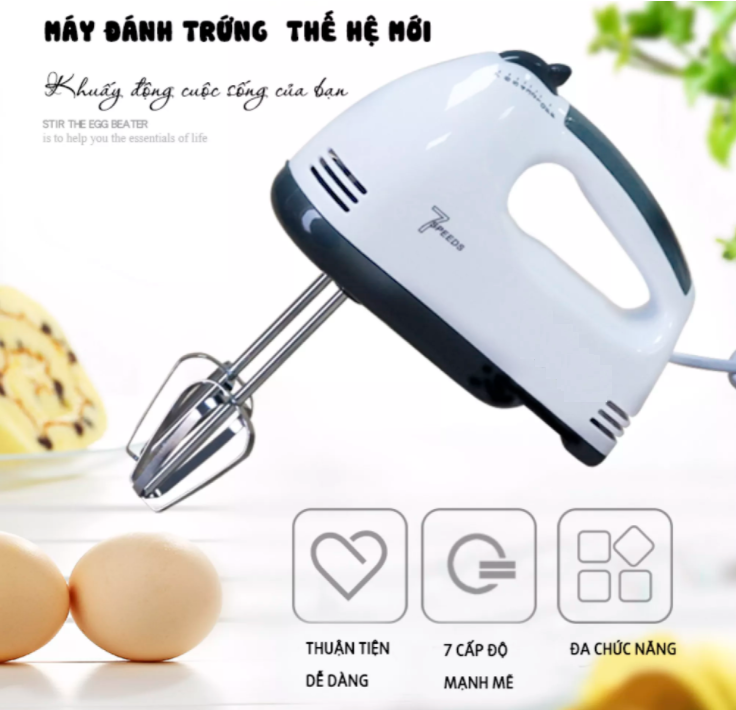 MÁY ĐÁNH TRỨNG CẦM TAY 2 THANH KÉP 7 TỐC ĐỘ CAO CẤP [ Máy trộn thực phẩm #Máy đánh kem #Máy nhào bột #Máy trộn bột #Máy nhào bột #Máy đánh thực phẩm]