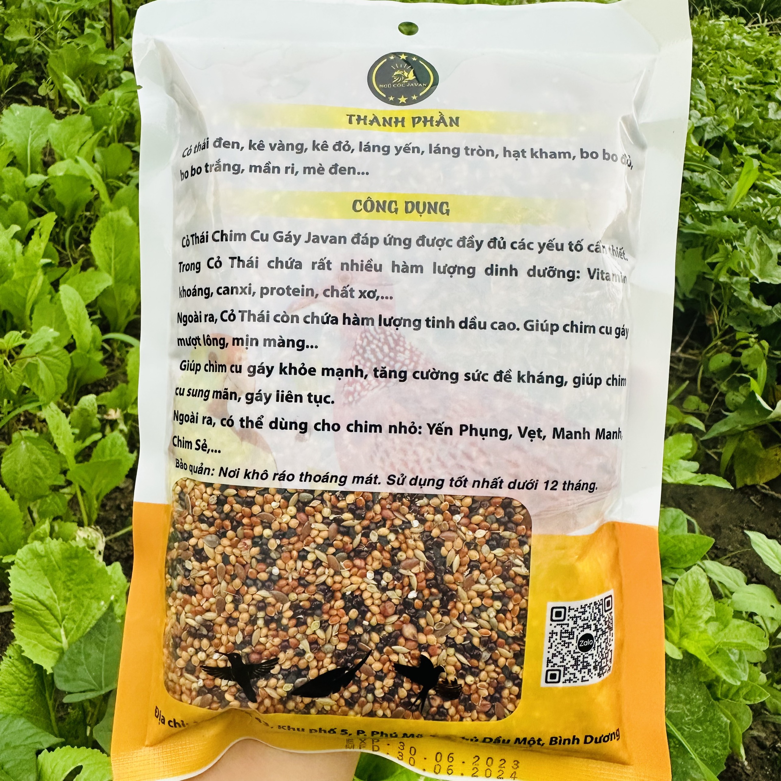 Cỏ thái chim cu gáy Javan 500gram