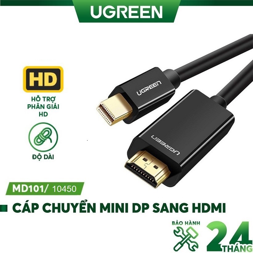 Cáp chuyển đổi mini displayport sang hdmi dài 1,5-3m ugreen md101 - hàng