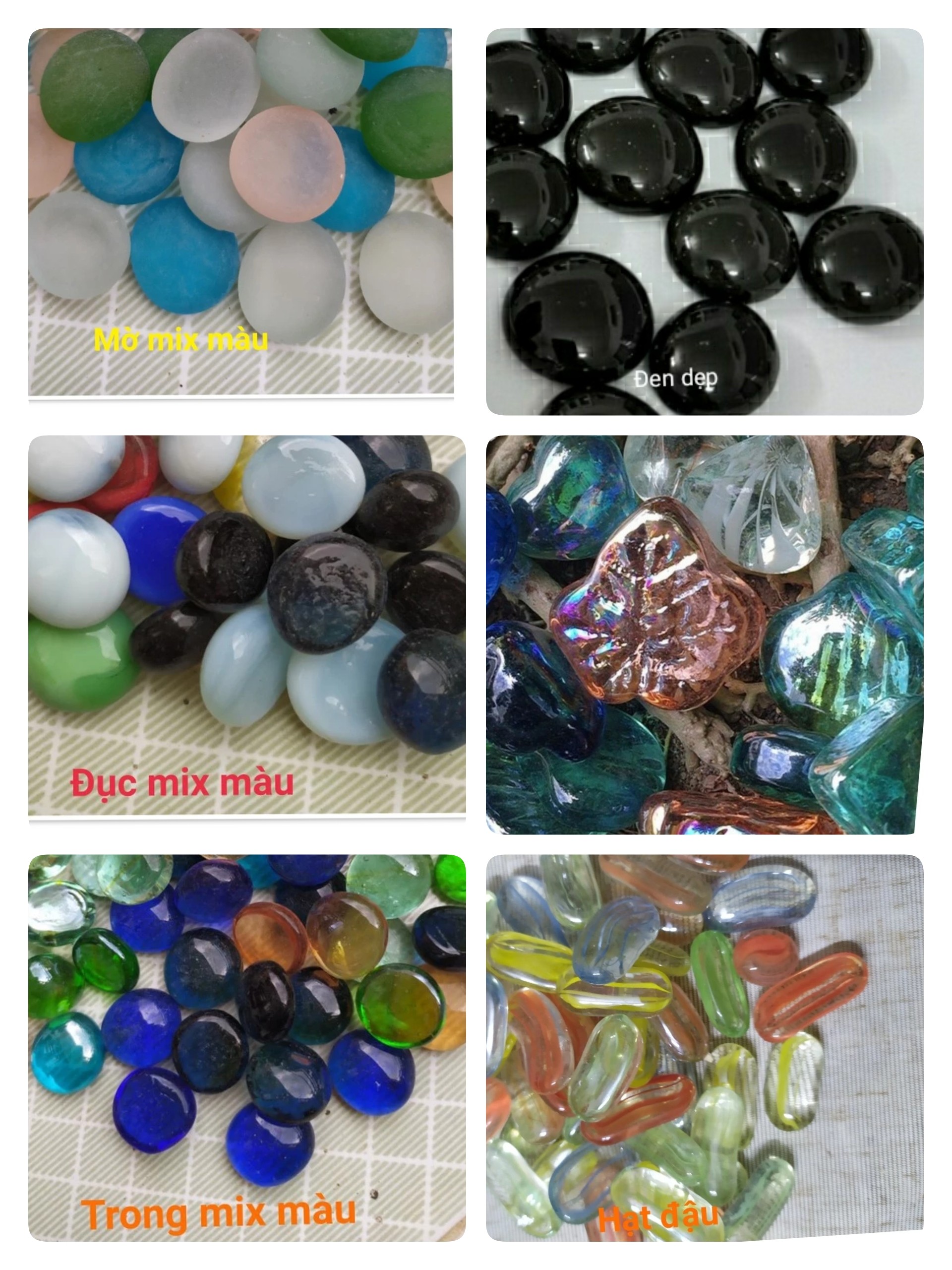 [ Chọn loại] Combo 3 bịch sỏi thủy tinh (bịch 300gam) nhiều màu