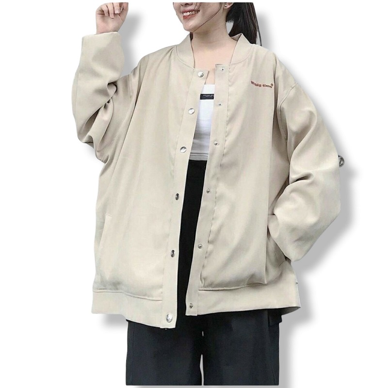 Áo Khoác Dù Bomber Cúc bấm
