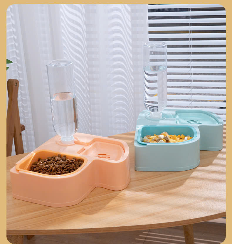 Food Bowl with 500ml Water Bottle for Dogs and Cats - T3 Pets Shop