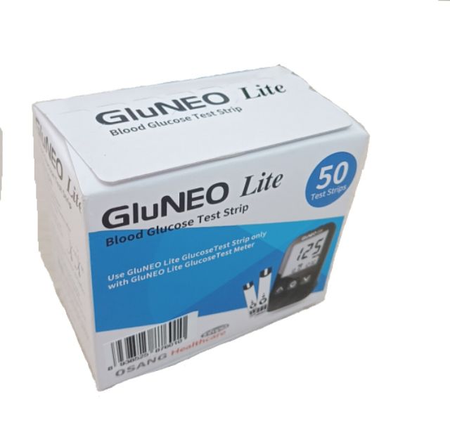 Gluneo Lite Blood Glucose Test Strips 50 test strips with 25 needles