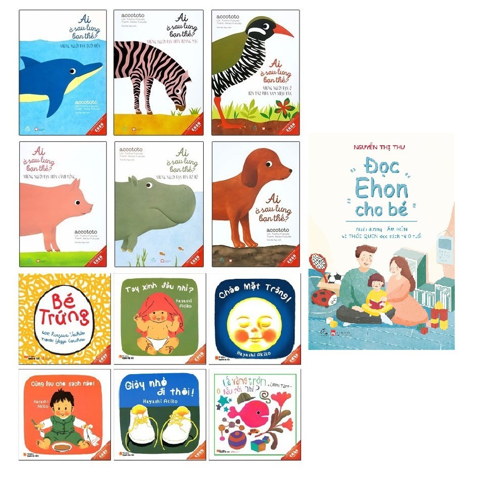 Sách Combo truyện tranh Ehon Ai ở sau lưng bạn thế + Giờ chơi + Đọc ehon cho bé (13 cuốn y hình)