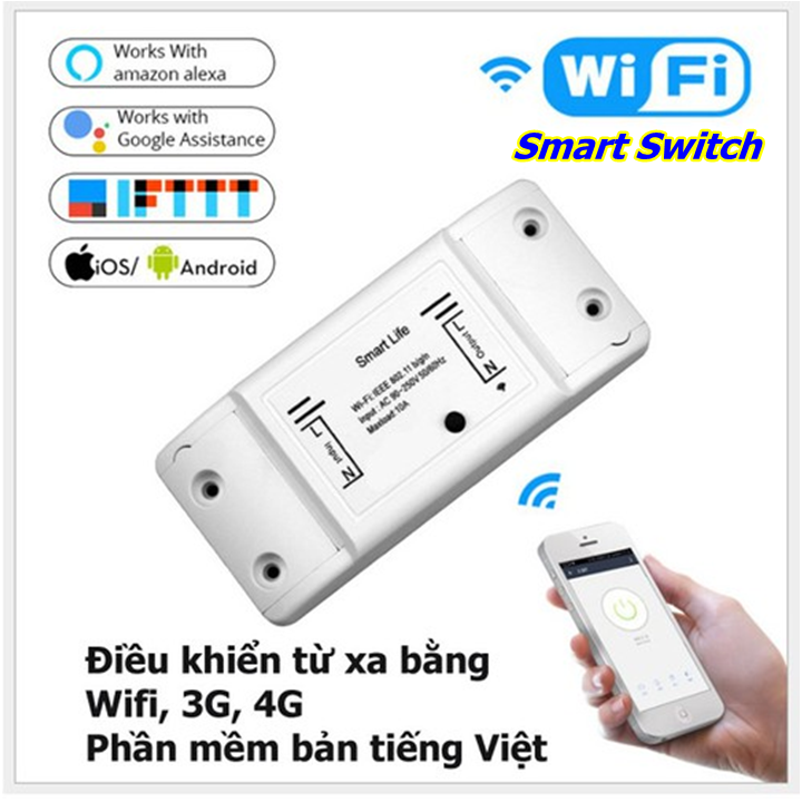 Công tắc Wifi Smart Life - Điều khiển qua wifi, 3G,4G Bản Tiếng Việt (loại tốt)