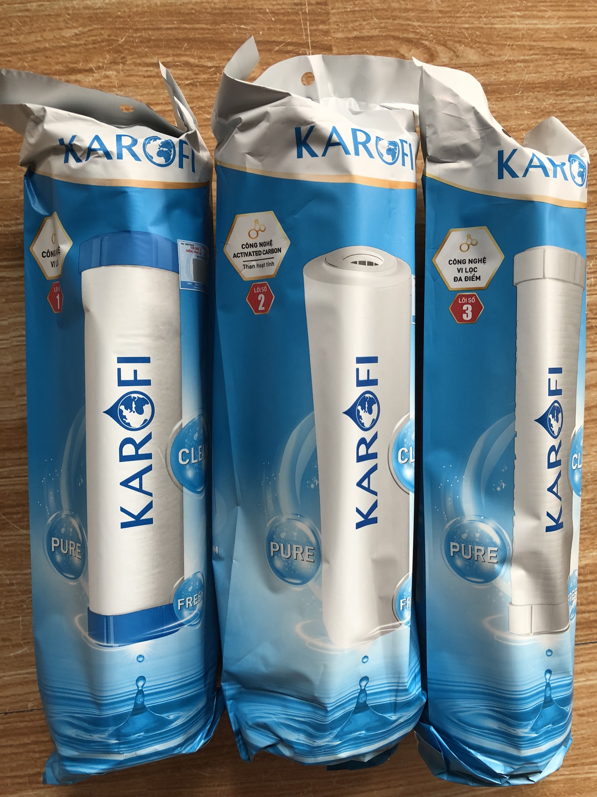 Bộ 3 lõi lọc thô số 1,2,3 Karofi