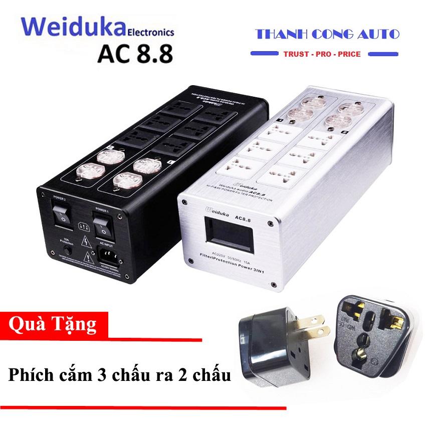 Bộ lọc nguồn điện sạch cao cấp audio weiduka ac8.8 model mới + tặng phích cắm 3 chấu ra 2 chấu