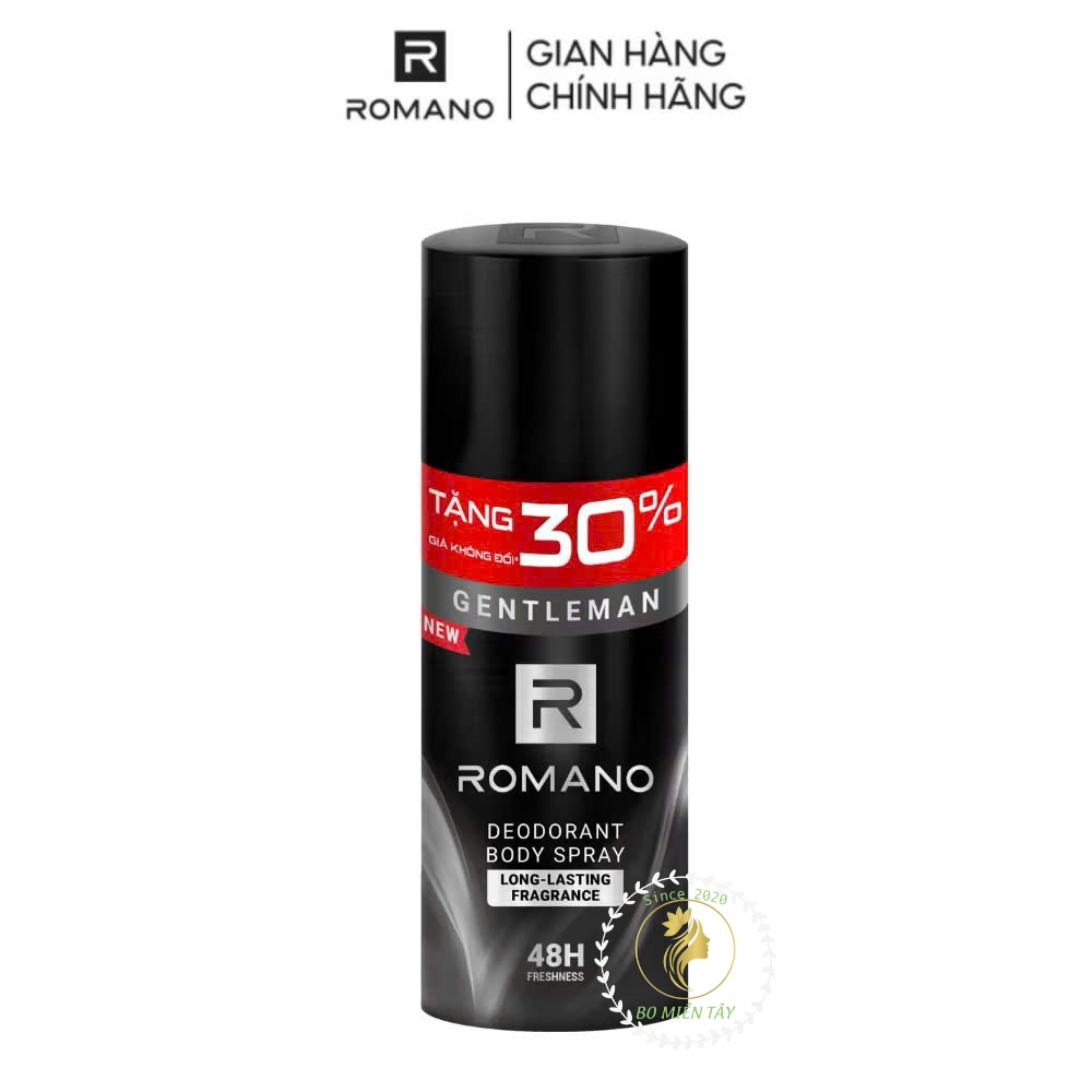 (Tặng 30%) Xịt Khử Mùi Nam Romano 195ml – Classic, Force, Attitude, Gentleman