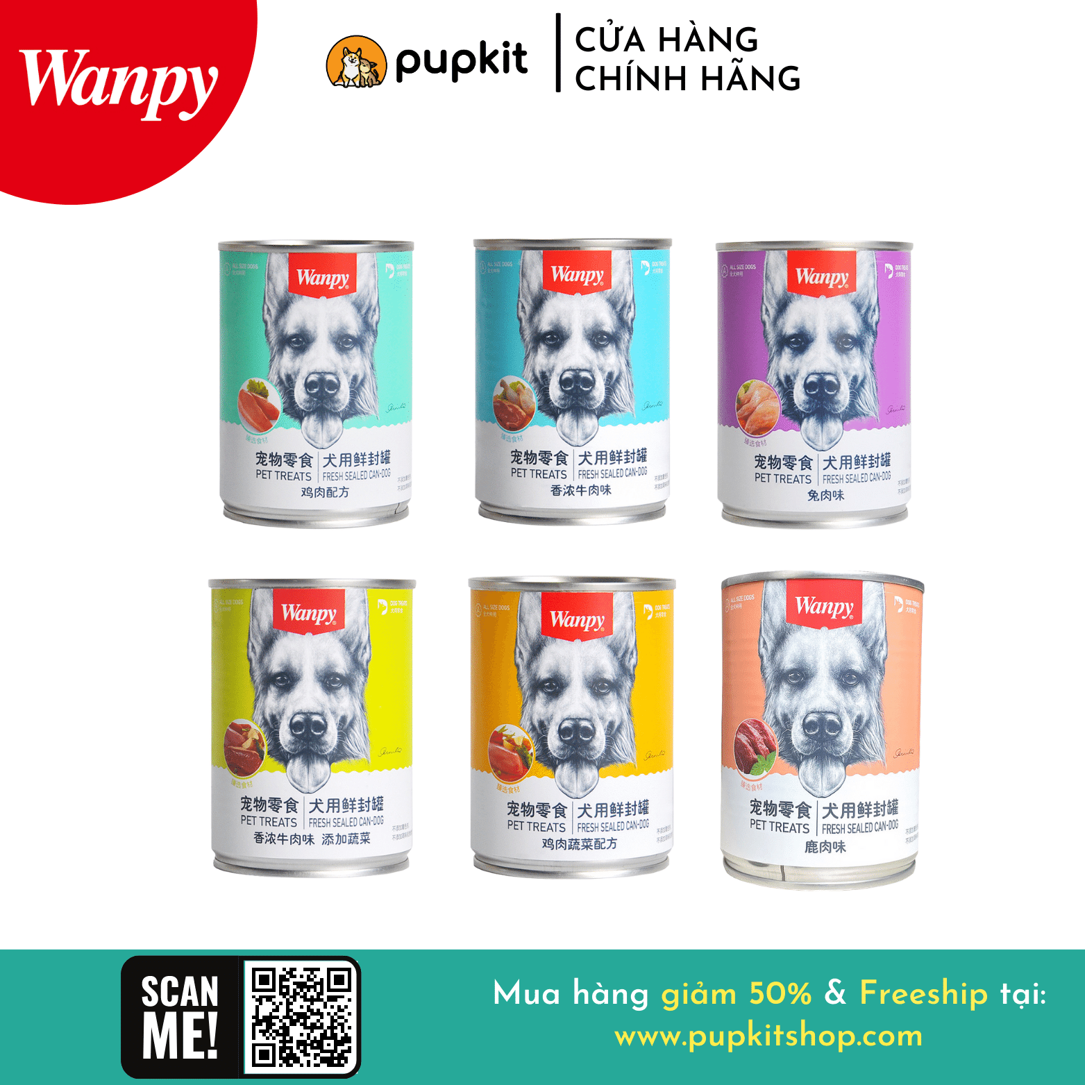 PATE CHO CHÓ WANPY LON 375G ĐẦY ĐỦ DINH DƯỠNG