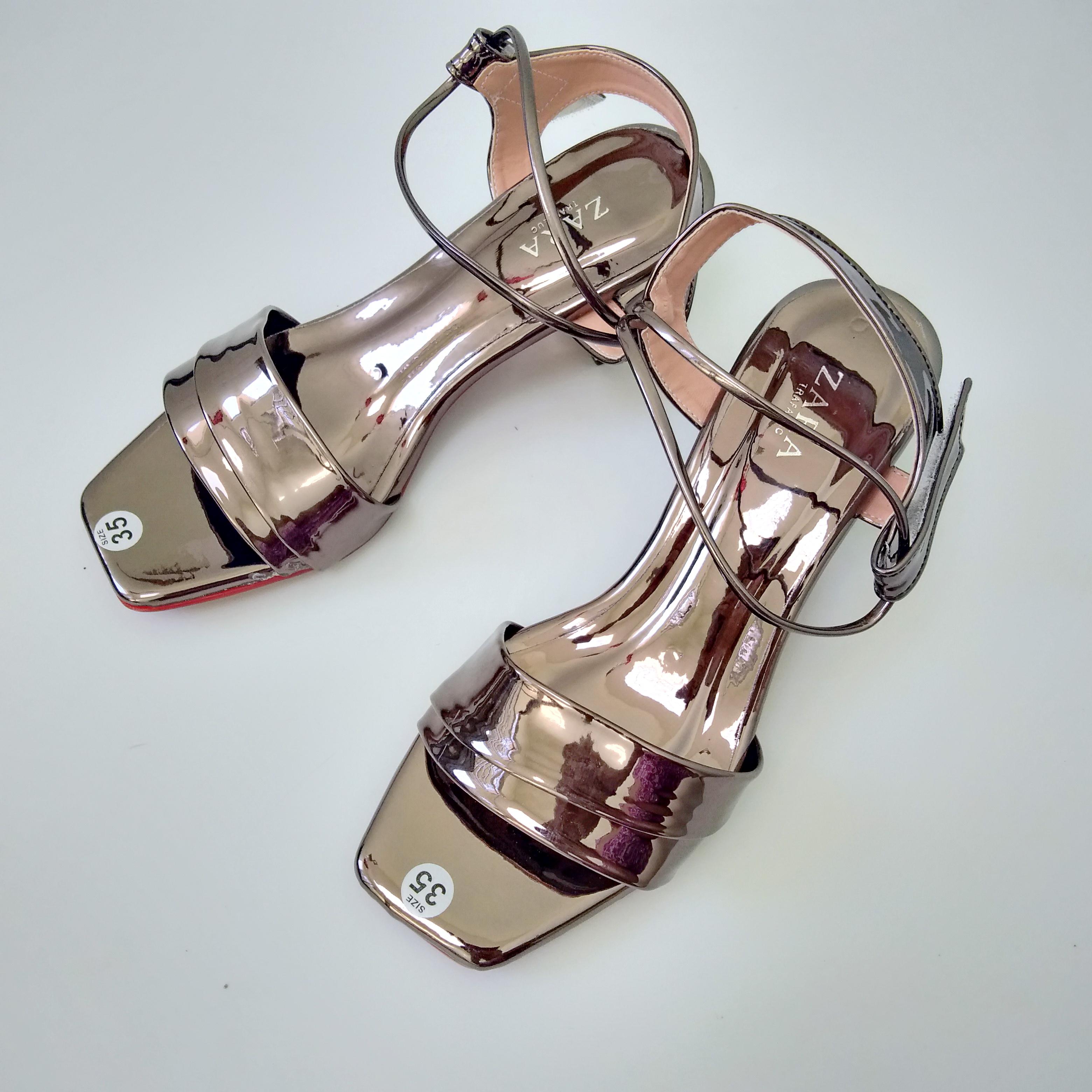 [HCM]Giày sandal gót bọc 5 phân quai xếp thời trang cao cấp Benst