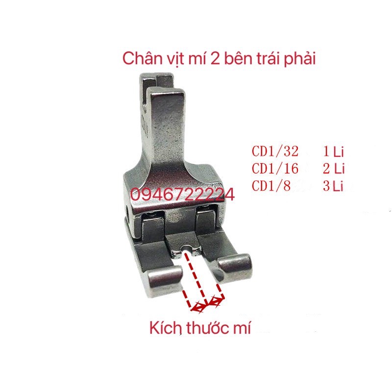chân vịt mí sắt 2 bên trái phải ( bên trái và bên phải mã CD)