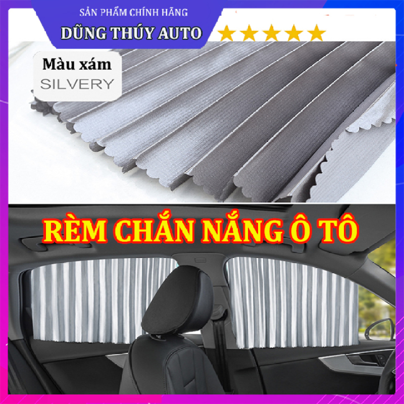 Rèm cửa ô tô màu xám - Bộ 4 rèm che nắng ô tô cao cấp - Rèm che nắng ô tô hút nam châm tiện lợi