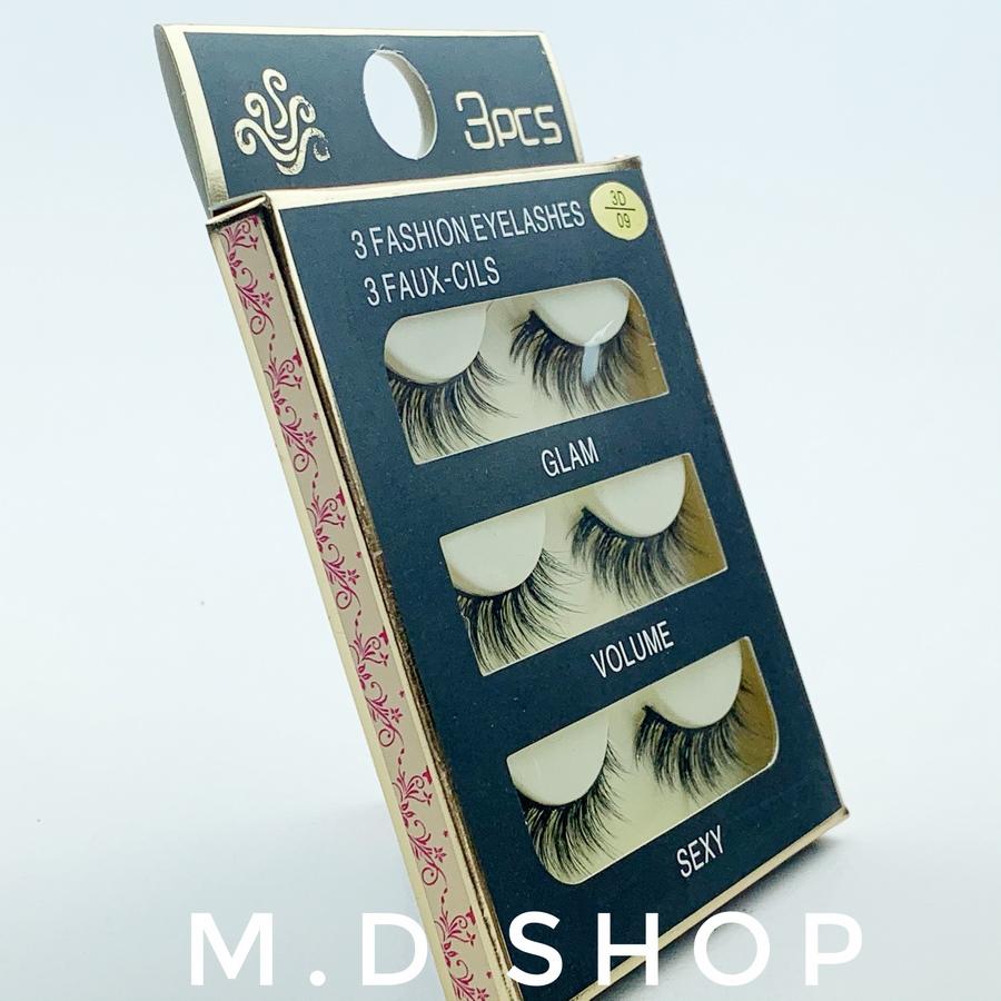Lông Mi Chồn 3D-09 Loại Cao Cấp - Hộp 3 Cặp Mi