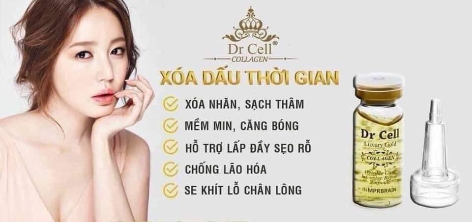 Tế Bào Gốc Dr Cell hộp 4 lọ x 10ml cấp ẩm chống lão hoá căng bóng da phục hồi da
