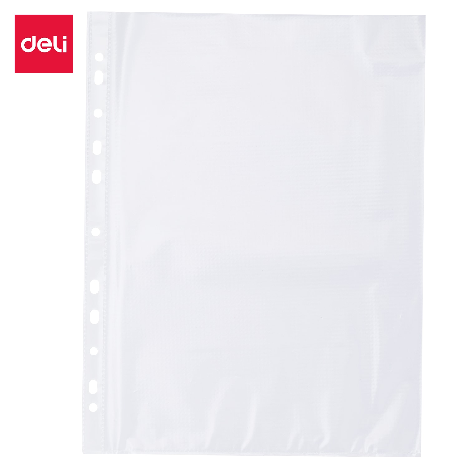 Tấm bảo vệ tài liệu DELI - Cỡ A4 11 lỗ 0.035mm - 100 chiếc/túi - E5712