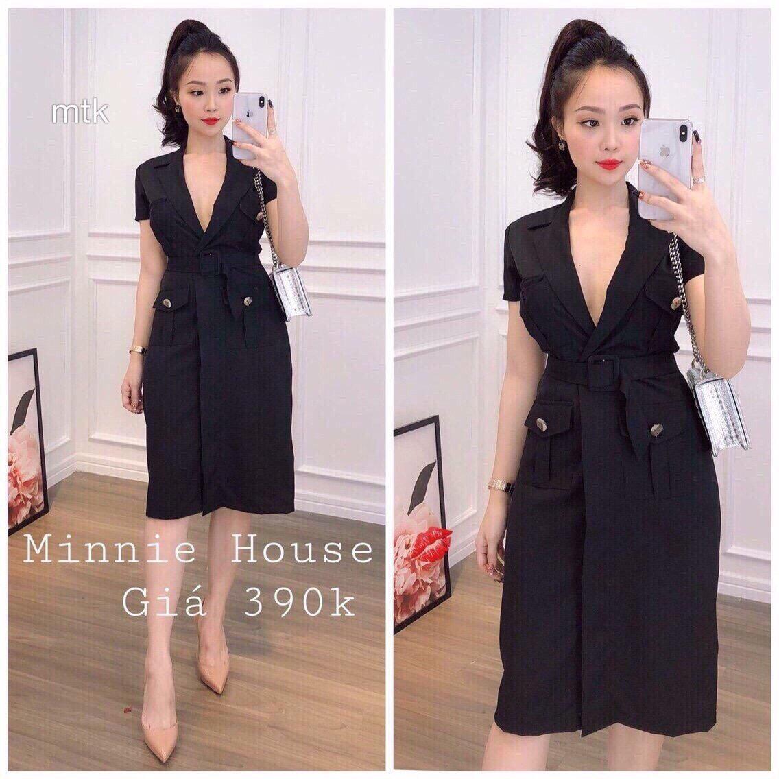 ĐẦM VEST TAY LỠ CỘT NƠ EO HÀNG QUẢNG CHÂU CAO CẤP