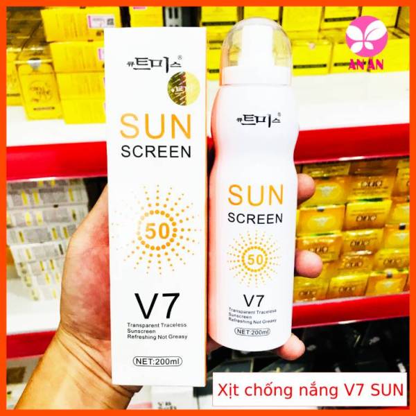 Xịt chống nắng V7 Sun 200ml - Chống nắng V7 SUN SCREEN SPF 50 PA+++ - Hàng chính hãng nhập khẩu