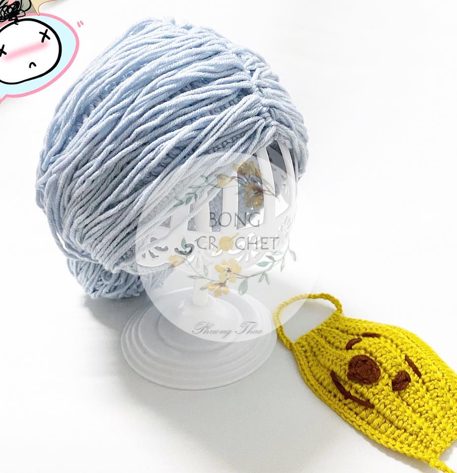 Mũ len tóc giả bà già (crochet) xinh cho bé yêu (xám)